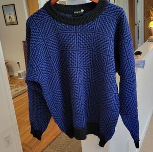 Vintage Billy Kelly 100% Shetland Wool Crew Neck Sweater Size L ,Made In England